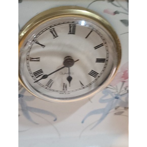 Quartz Mantle Clock Fine Bone China made in usa hand painted - Picture 7 of 12